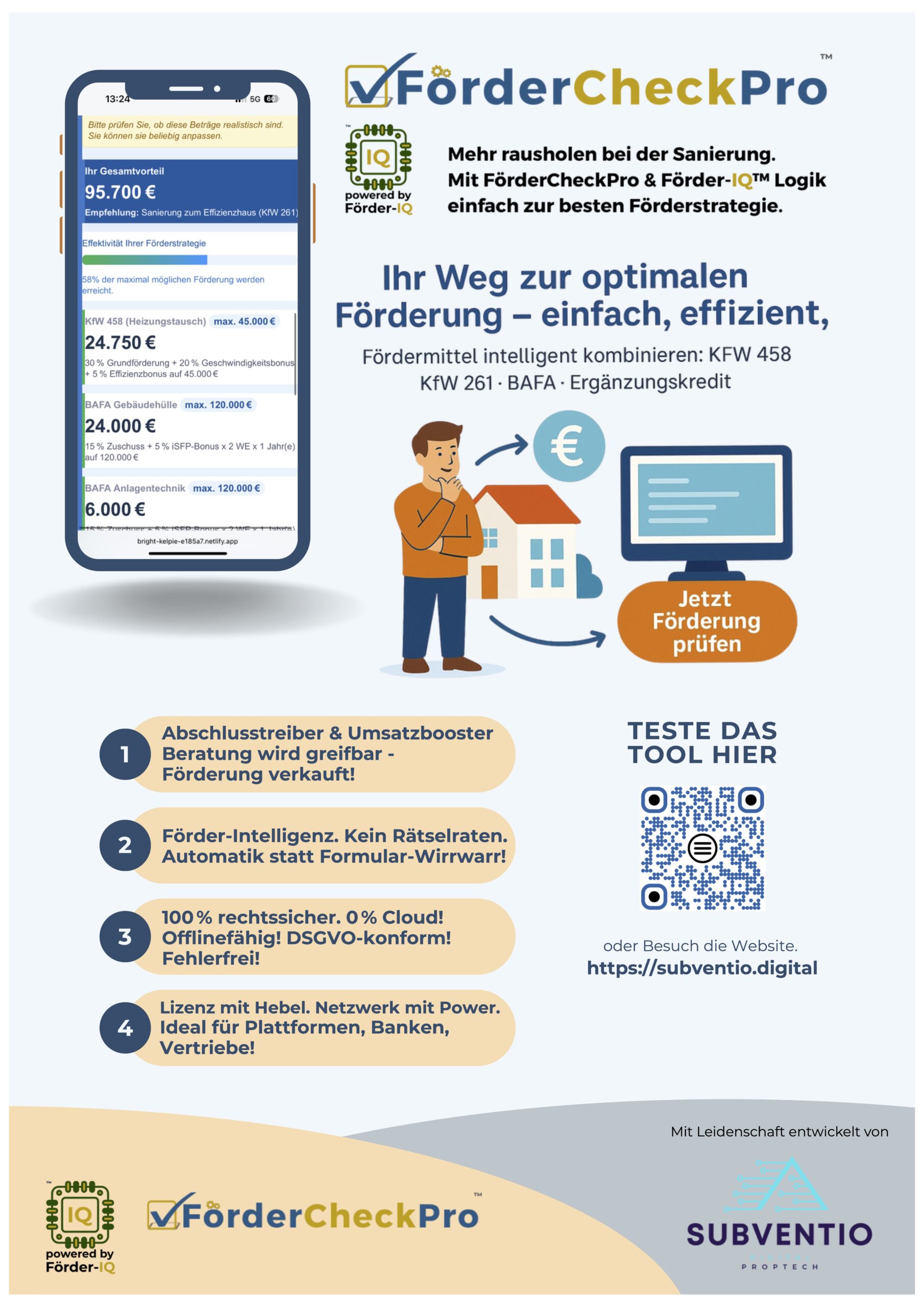 a poster of a man standing next to a phone