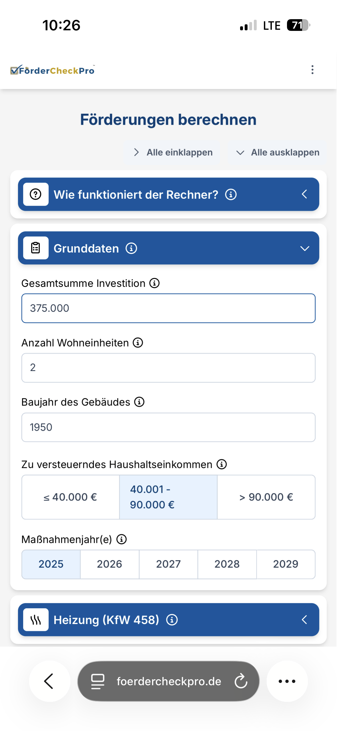 Mockup der FörderCheckPro-Oberfläche