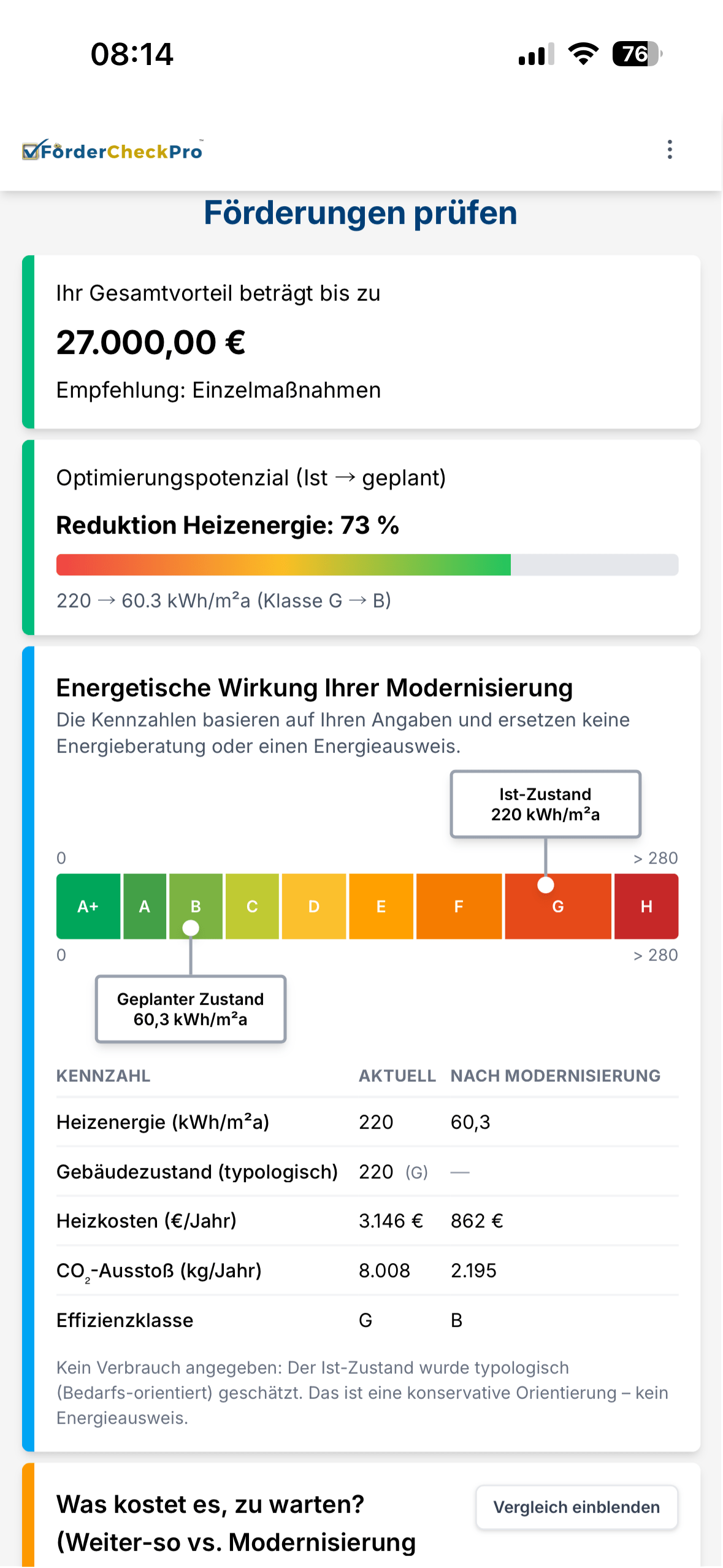 Mockup der FörderCheckPro-Oberfläche
