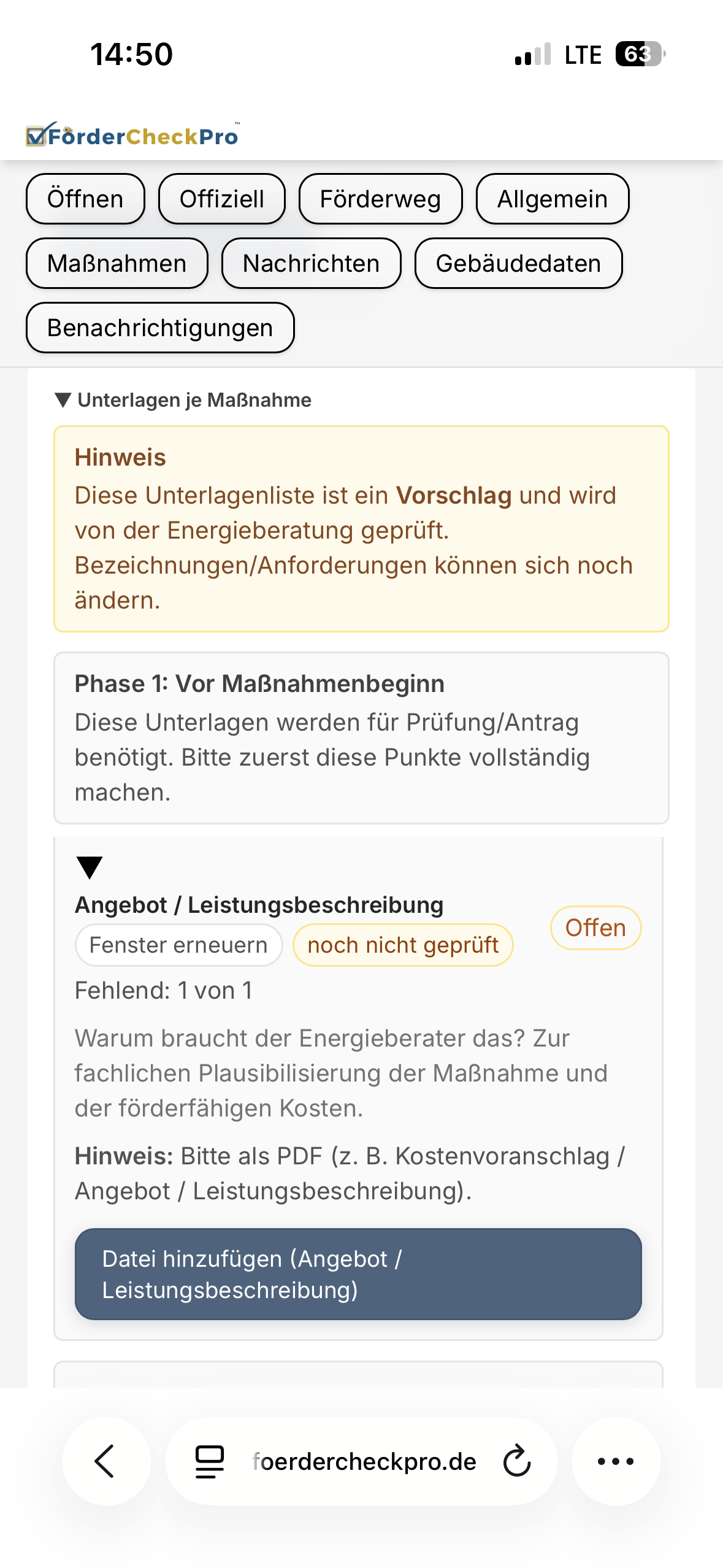 Kundenportal – Checkliste & Upload