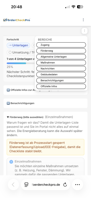 Dynamische Checkliste